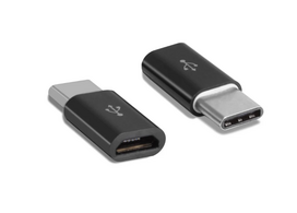 Mikro USB (moteriškas) į Type C (vyriškas) adapteris juodas