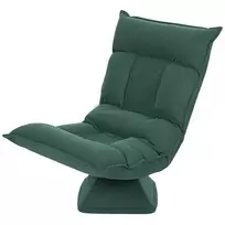 HOMCOM Grindų Kėdė 360° Besisukantis Grindų Krėslas su 5 Pakopų Reguliuojamu Atlošu, Sulankstoma Grindų Sofa Meditacijos Kėdė Minkšta Laisvalaikio Sofa Svetainei, Žaidimams ir Skaitymui, Žalia