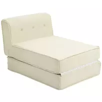 Grindų sofa "2-in-1" sulankstoma sofa lova iki 240 kg, kreminė