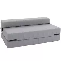 Grindų sofa 2-in-1, sulankstoma sofa lova, skirta 2 asmenims iki 250 kg, pilka
