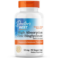 Doctor's Best High Absorption Zinc Bisglycinate 50 mg 90 vcaps
