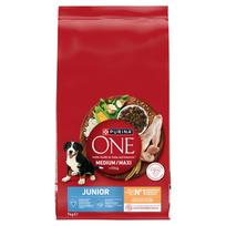 PURINA ONE Junior Medium/Maxi šuniukų maistas, turtingas vištiena ir ryžiais, 7 kg