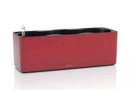 Vazonas su savaiminio drėkinimo sistema LECHUZA CUBE GLOSSY TRIPLE, 13677, skaisčiai raudona matinė