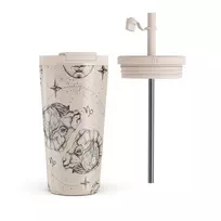 Kelioninis puodelis Burga Capricorn - Travel Mug, 500 ml / Flap & Straw Set / Nude