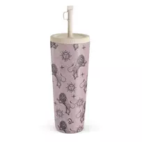 Kelioninis puodelis Burga Leo - Travel Mug, 700 ml / Straw / Pink