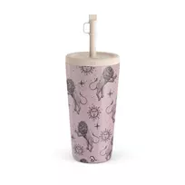 Kelioninis puodelis Burga Leo - Travel Mug, 500 ml / Straw / Pink
