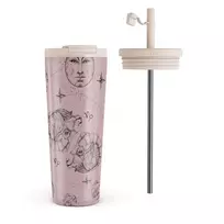 Kelioninis puodelis Burga Capricorn - Travel Mug, 700 ml / Flap & Straw Set / Pink