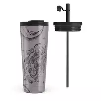 Kelioninis puodelis Burga Virgo - Travel Mug, 700 ml / Flap & Straw Set / Purple