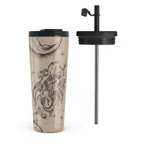 Kelioninis puodelis Burga Virgo - Travel Mug, 700 ml / Flap & Straw Set / Beige