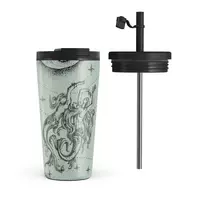 Kelioninis puodelis Burga Virgo - Travel Mug, 500 ml / Flap & Straw Set / Turquoise