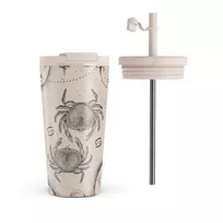 Kelioninis puodelis Burga Cancer - Travel Mug, 500 ml / Flap & Straw Set / Nude