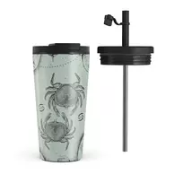 Kelioninis puodelis Burga Cancer - Travel Mug, 500 ml / Flap & Straw Set / Turquoise