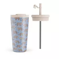 Kelioninis puodelis Burga Tourist Trap - Tiger Travel Mug, 500 ml / Flap & Straw Set