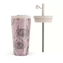 Kelioninis puodelis Burga Cancer - Travel Mug, 500 ml / Flap & Straw Set / Pink