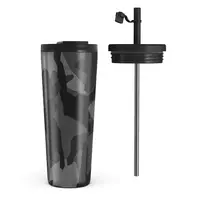 Kelioninis puodelis Burga Night Black Camouflage - Travel Mug, 700 ml / Flap & Straw Set