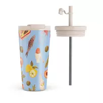 Kelioninis puodelis Burga Al Fresco - Travel Mug, 500 ml / Flap & Straw Set