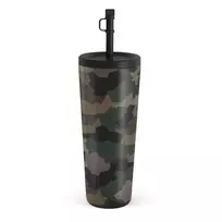 Kelioninis puodelis Burga Tropical Green Camo - Travel Mug, 700 ml / Straw