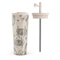 Kelioninis puodelis Burga Cancer - Travel Mug, 700 ml / Flap & Straw Set / Nude