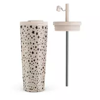 Kelioninis puodelis Burga Sparkling Tiara - Stars Travel Mug, 700 ml / Flap & Straw Set
