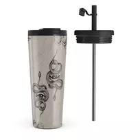 Kelioninis puodelis Burga Gemini - Travel Mug, 700 ml / Flap & Straw Set / Nude