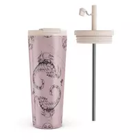 Kelioninis puodelis Burga Scorpio - Travel Mug, 700 ml / Flap & Straw Set / Pink