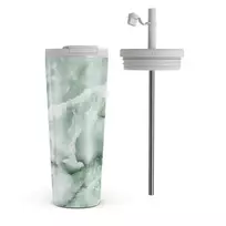 Kelioninis puodelis Burga Pistachio Cheesecake - Green Travel Mug, 700 ml / Flap & Straw Set