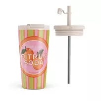 Kelioninis puodelis Burga Zesty - Travel Mug, 500 ml / Flap & Straw Set