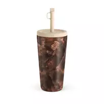 Kelioninis puodelis Burga Toasted Chestnut - Brown Travel Mug, 500 ml / Straw
