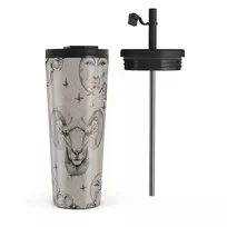 Kelioninis puodelis Burga Aries - Travel Mug, 700 ml / Flap & Straw Set / Nude