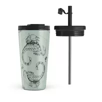 Kelioninis puodelis Burga Scorpio - Travel Mug, 500 ml / Flap & Straw Set / Turquoise