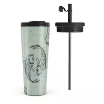 Kelioninis puodelis Burga Pisces - Travel Mug, 700 ml / Flap & Straw Set / Turquoise