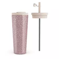 Kelioninis puodelis Burga Hot Cocoa - Spotted Travel Mug, 700 ml / Flap & Straw Set