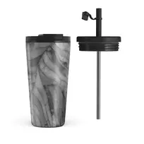 Kelioninis puodelis Burga First Expedition - Gray Travel Mug, 500 ml / Flap & Straw Set
