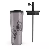 Kelioninis puodelis Burga Gemini - Travel Mug, 700 ml / Flap & Straw Set / Purple