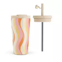 Kelioninis puodelis Burga Flower Power - Travel Mug, 500 ml / Flap & Straw Set