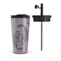 Kelioninis puodelis Burga Pisces - Travel Mug, 500 ml / Flap & Straw Set / Purple
