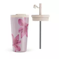 Kelioninis puodelis Burga Fragile Beauty - Travel Mug, 500 ml / Flap & Straw Set