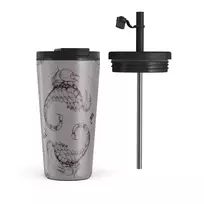 Kelioninis puodelis Burga Scorpio - Travel Mug, 500 ml / Flap & Straw Set / Purple