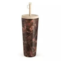 Kelioninis puodelis Burga Toasted Chestnut - Brown Travel Mug, 700 ml / Straw