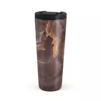 Kelioninis puodelis Burga Fire Wood - Brown Marble Travel Mug, 700 ml / Flap