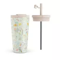 Kelioninis puodelis Burga Rainbow Crush - Travel Mug, 500 ml / Flap & Straw Set