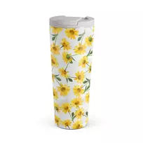 Kelioninis puodelis Burga Summer Scent - Yellow Flower Travel Mug, 700 ml / Flap
