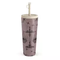 Kelioninis puodelis Burga Libra - Travel Mug, 700 ml / Straw / Pink