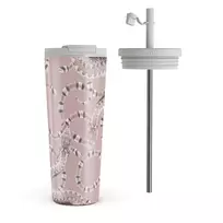 Kelioninis puodelis Burga Poolside Glam - Snakes Travel Mug, 700 ml / Flap & Straw Set