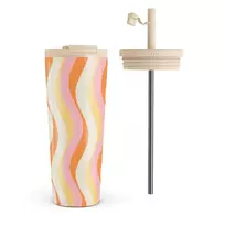 Kelioninis puodelis Burga Flower Power - Travel Mug, 700 ml / Flap & Straw Set