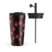 Kelioninis puodelis Burga Cherrybomb - Travel Mug, 500 ml / Flap & Straw Set