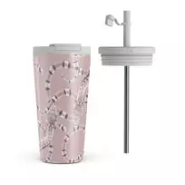 Kelioninis puodelis Burga Poolside Glam - Snakes Travel Mug, 500 ml / Flap & Straw Set