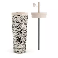 Kelioninis puodelis Burga Almond Latte - Cute Travel Mug, 700 ml / Flap & Straw Set