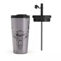 Kelioninis puodelis Burga Taurus - Travel Mug, 500 ml / Flap & Straw Set / Purple