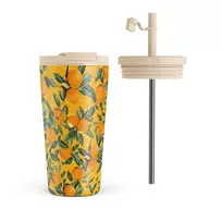 Kelioninis puodelis Burga Orange Lemonade - Travel Mug, 500 ml / Flap & Straw Set